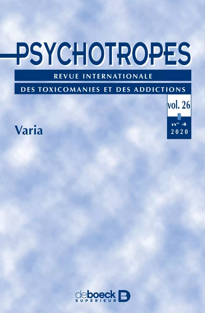 Psychotropes -  Collectif - Revues De Boeck Supérieur