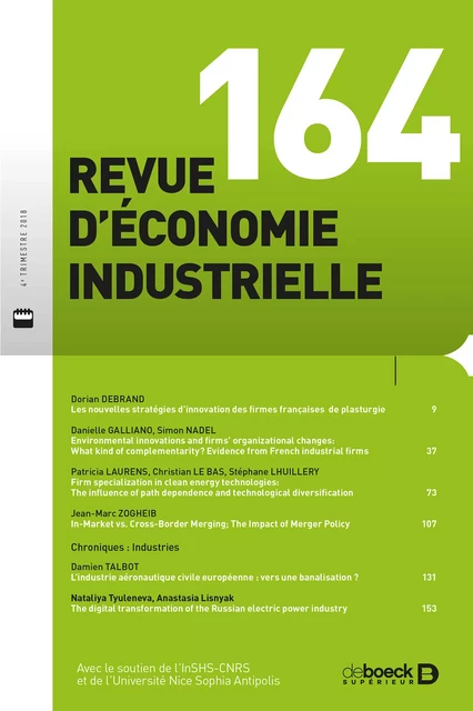 Revue d'économie industrielle -  Collectif - Revues De Boeck Supérieur