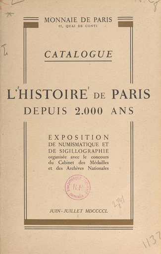 L'histoire de Paris depuis 2000 ans - Jean Babelon, M. Babelon, Gabrielle Fabre - FeniXX réédition numérique