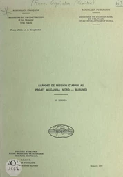 Rapport de mission d'appui au projet Mugamba-Nord-Burundi