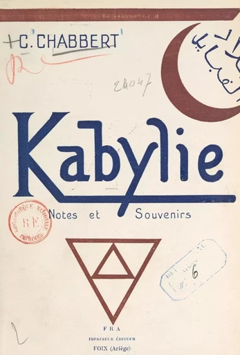 Kabylie - Claude Chabbert - FeniXX réédition numérique