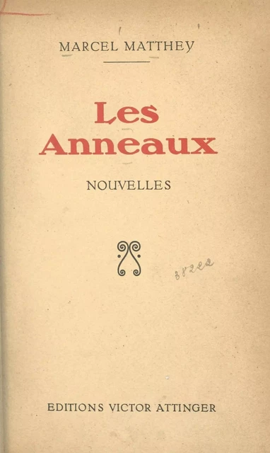 Les anneaux - Marcel Matthey - FeniXX réédition numérique