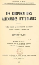 Les corporations allemandes d'étudiants