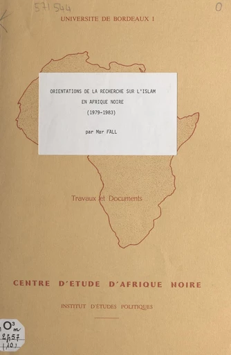 Orientations de la recherche sur l'Islam en Afrique noire - Mar Fall - FeniXX réédition numérique