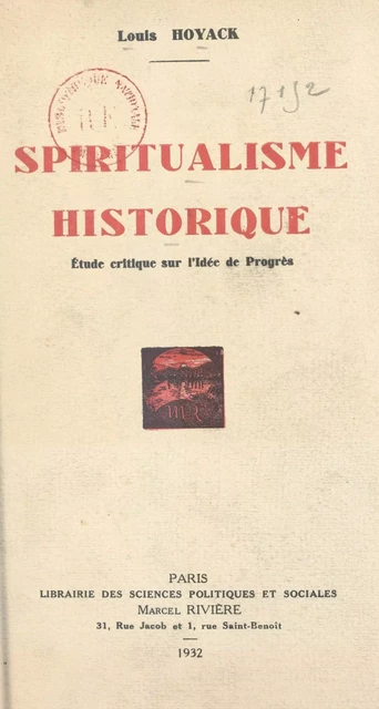 Spiritualisme historique - Louis Hoyack - FeniXX réédition numérique