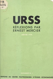 URSS, réflexions par Ernest Mercier