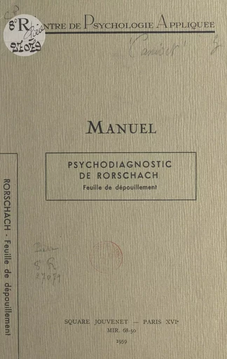 Psychodiagnostic de Rorschach - Nella Canivet - FeniXX réédition numérique