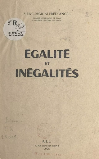 Égalité et inégalités - Alfred Ancel - FeniXX réédition numérique