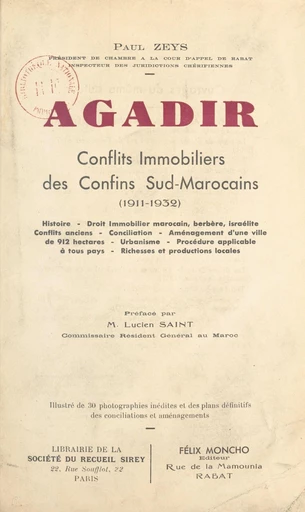 Agadir - Paul Zeys - FeniXX réédition numérique