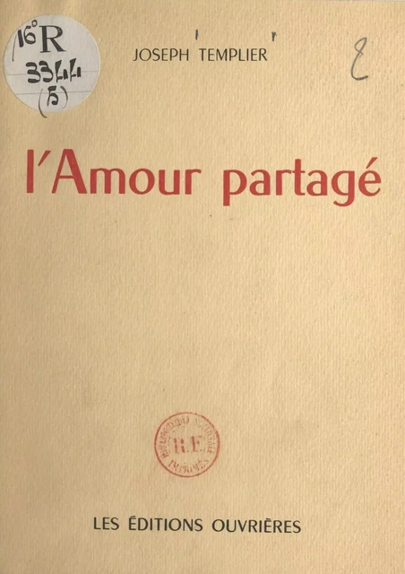 L'amour partagé - Joseph Templier - FeniXX réédition numérique