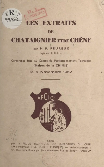 Les extraits de châtaignier et de chêne - Pierre Peureux - FeniXX réédition numérique