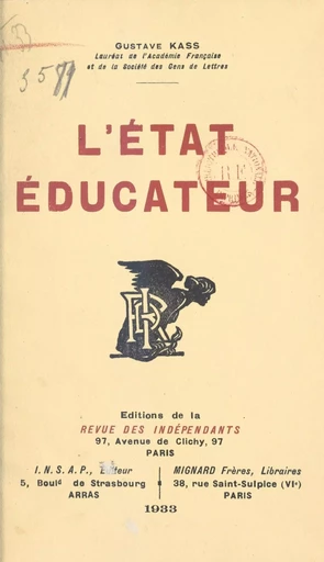 L'État éducateur - Gustave Kass - FeniXX réédition numérique