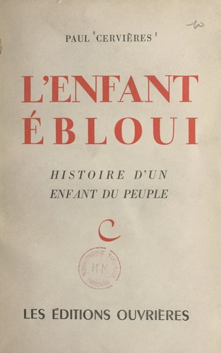 L'enfant ébloui - Paul Cervières - FeniXX réédition numérique