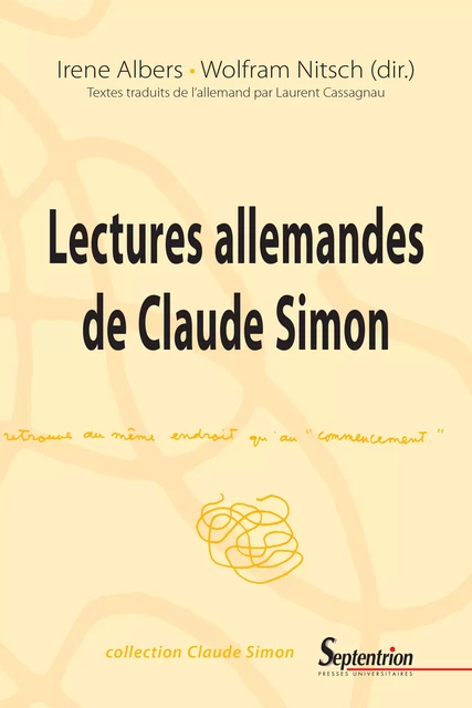 Lectures allemandes de Claude Simon -  - Presses Universitaires du Septentrion