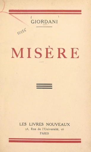 Misère -  Giordani - FeniXX réédition numérique