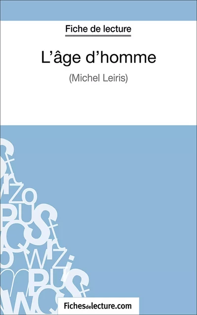 L'âge d'homme - Jessica Z.,  fichesdelecture.com - FichesDeLecture.com