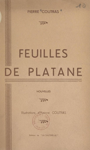 Feuilles de platane - Pierre Coutras - FeniXX réédition numérique