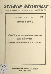 Classification des maladies mentales dans l'Āyurveda : aspects thérapeutiques et préventifs