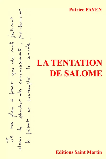 La tentation de Salomé - Patrice Payen - Editions Saint Martin