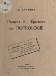 Preuves et épreuves de l'astrologie