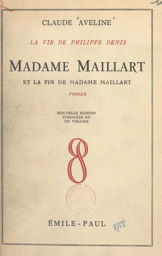 Madame Maillard - Claude Aveline - FeniXX réédition numérique