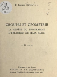 Groupes et géométrie : la genèse du programme d'Erlangen de Félix Klein