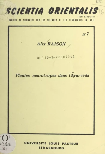 Plantes neurotropes dans l'Āyurveda - Alix Raison - FeniXX réédition numérique