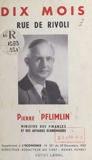 Dix mois rue de Rivoli - Pierre Pflimlin - FeniXX réédition numérique