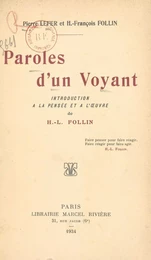 Paroles d'un voyant