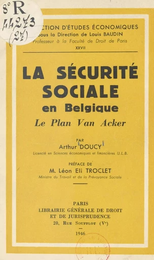 La Sécurité sociale en Belgique - Arthur Doucy - FeniXX réédition numérique