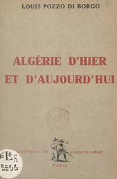 Algérie d'hier et d'aujourd'hui