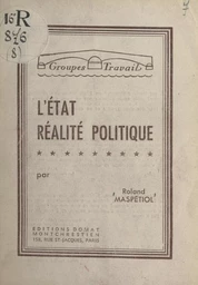 L'État, réalité politique