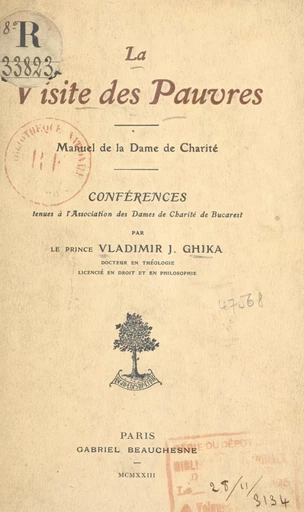 La visite des pauvres - Vladimir J. Ghika - FeniXX réédition numérique