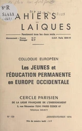 Colloque européen "Les jeunes et l'éducation permanente en Europe occidentale"