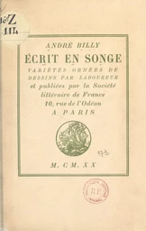 Écrit en songe