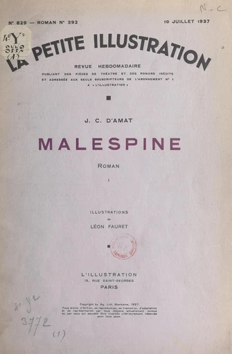 Malespine - Jean-Charles Roman d'Amat - FeniXX réédition numérique