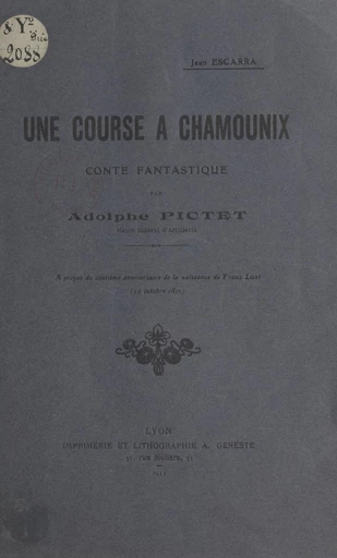 Une course à Chamounix - Jean Escarra - FeniXX réédition numérique