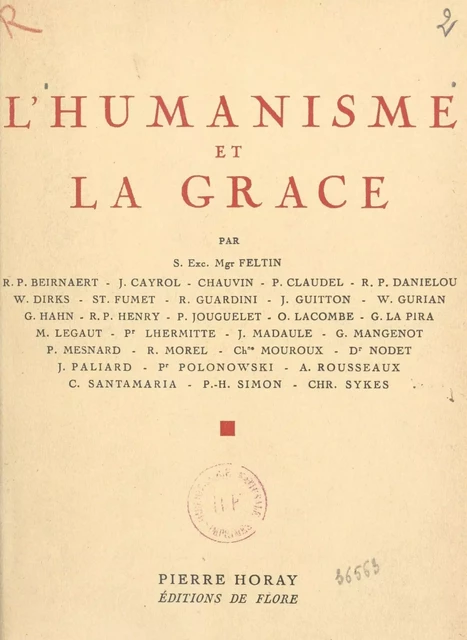 L'humanisme et la grâce -  Collectif - FeniXX réédition numérique