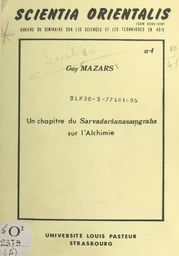 Un chapitre du Sarvadarśanasaṃgraha sur l'alchimie