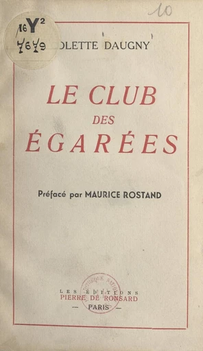 Le club des égarées - Colette Daugny - FeniXX réédition numérique