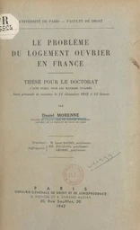 Le problème du logement ouvrier en France