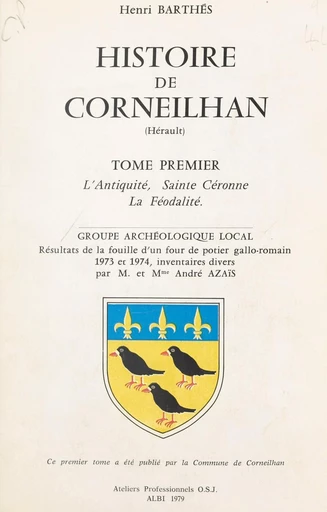 Histoire de Corneilhan, Hérault (1) - Henri Barthés - FeniXX réédition numérique