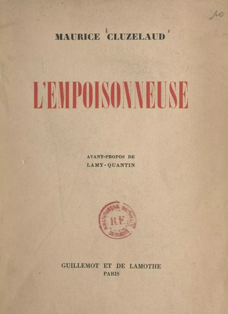 L'empoisonneuse - Maurice Cluzelaud - FeniXX réédition numérique