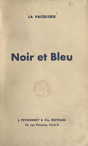 Noir et Bleu -  La Vacquerie - FeniXX réédition numérique