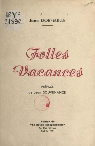 Folles vacances - Jane Dorfeuille - FeniXX réédition numérique