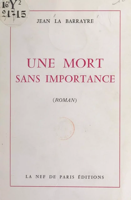 Une mort sans importance - Jean La Barrayre - FeniXX réédition numérique