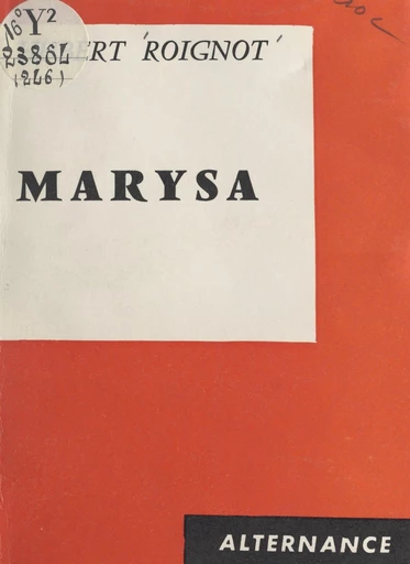 Marysa - Hubert Roignot - FeniXX réédition numérique