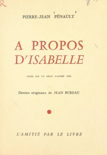 À propos d'Isabelle - Pierre-Jean Pénault - FeniXX réédition numérique