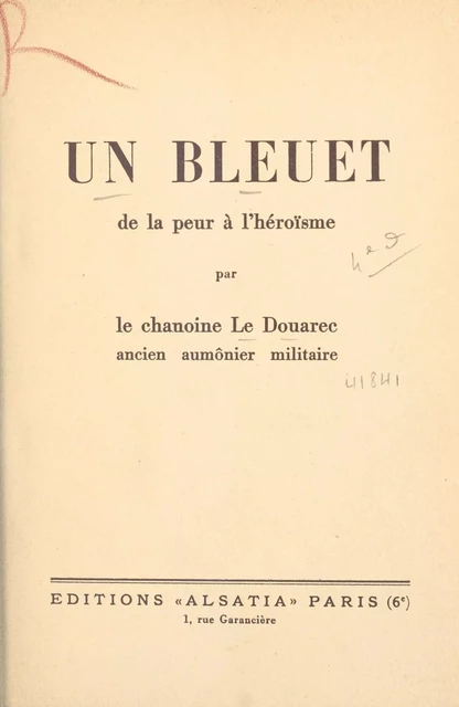 Un bleuet - François Le Douarec - FeniXX réédition numérique