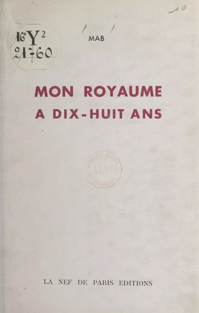 Mon royaume a dix-huit ans -  Mab - FeniXX réédition numérique